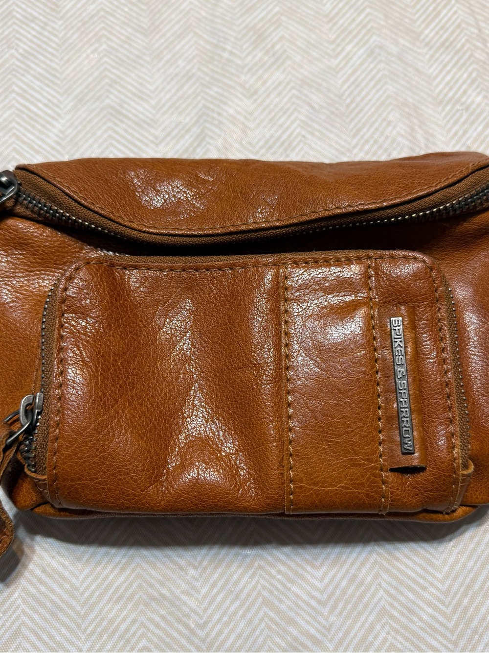Spikes & Sparrow Brown Leather Crossbody/Waist Bag